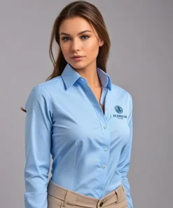 Áo Sơ Mi Nữ Màu Xanh IXI - Nhẹ Nhàng, Trang Nhã, Chất Liệu Cao Cấp