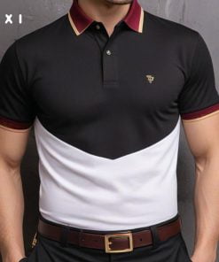 Áo Thun Polo Nam Cao Cấp IXI Royal Màu Phối Trắng Đen - Đẳng Cấp Hoàng Gia