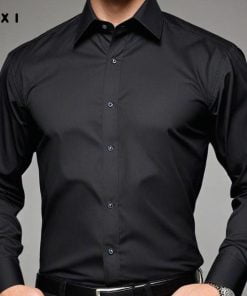 Áo Sơ Mi Nam Màu Đen Có Túi Trước Ngực IXI - Phong Cách, Đẳng Cấp, Chất Liệu Cao Cấp