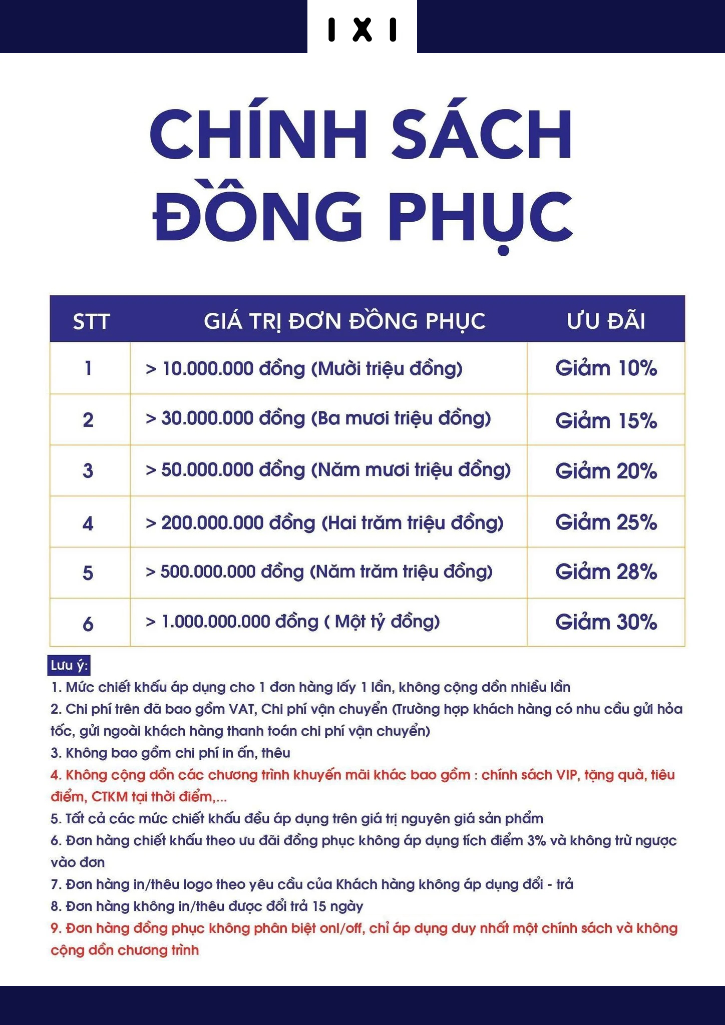 chinh sach dong phuc
